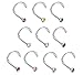 Stainless Steel Nose Ring Studs With Round Cut Crystals, Twist Screw Bone Bar Pin Piercing in Assorted Colors, By Regetta Jewelry