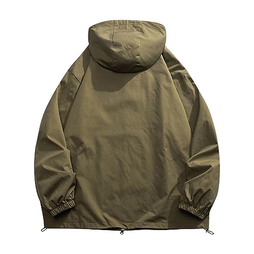 RTRDE Men's Rain Jacket Lightweight Waterproof Coated Hooded Jacket Light Windbreaker Raincoat Jacket, M-5XL2