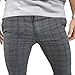 Mens Fashion Grid Printing Slim Fit Casual Pant Plaid Skinny Long Pants Stretch Golf Yoga Business Trouser (Grey,Medium)
