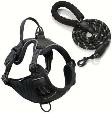 Dog Harness and Leash Set, Adjustable No-Pull Pet Vest with Match...