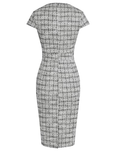 Robe crayon en tweed aux finitions soignées manches courtes taille M