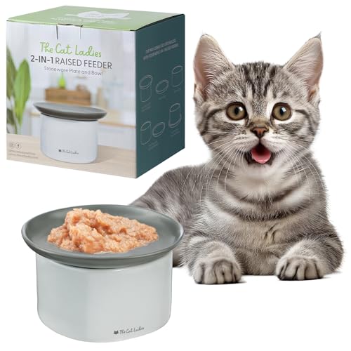 The Cat Ladies 2-in-1 Elevated Cat Food Dish Set