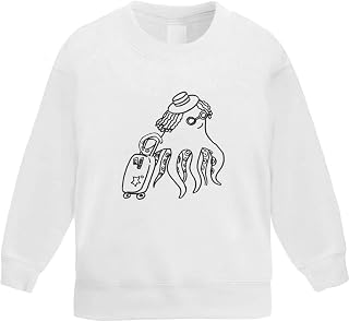 Azeeda 'Travelling Octopus' Kid's Sweatshirt/Jumper (5-6 Years) (KW00036740)