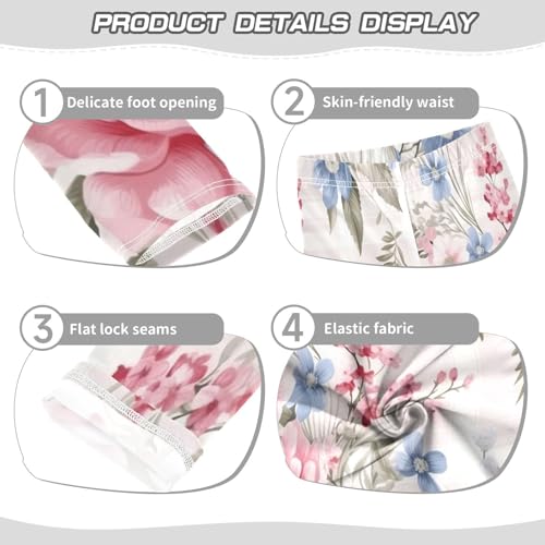 Bolaz Toddler Girls Leggings Printed Yoga Pants Leggings Blue Pink Rose for Kids3