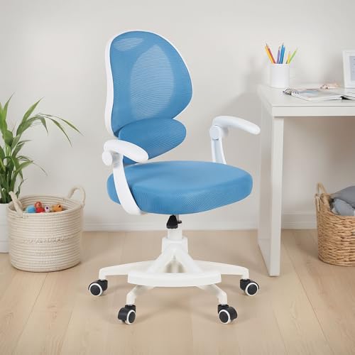 IDIMEX Kinderdrehstuhl ISLA mit Fußstütze, Blau...