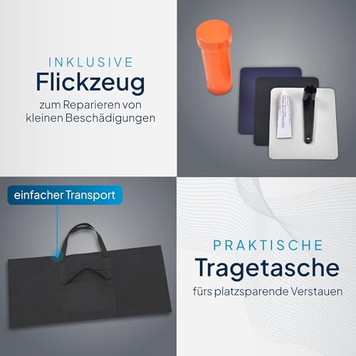 ArtSport Schlauchboot 3,80 m für 6 Personen mit 2 Sitzbänke & Aluboden - Paddelboot mit Paddel,...