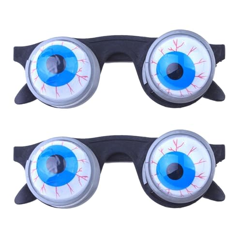 YSJCHEBS 2 Pares De Gafas De Primavera, Gafas Divertidas para Adultos, Ojos Grandes, Gafas Saltones, Gafas De Sol Extrañas, Gafas De Broma para Adultos