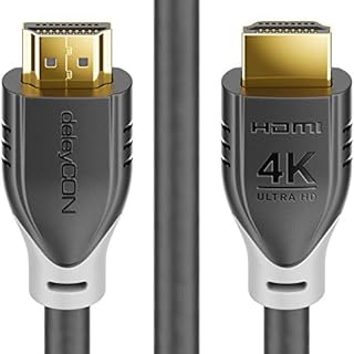 deleyCON 3.0m (9.84 ft.) HDMI Cable 2.0a/b - HDR 10+ UHD 2160p 4K@60Hz YUV 4:4:4 HDR HDCP 2.2 3D ARC Dolby Digital + Dolby Atmos - White Gray