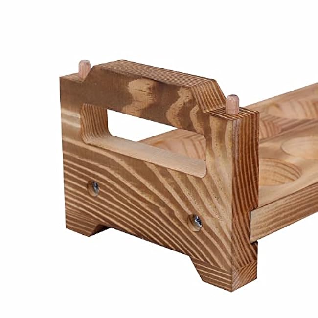 KingLin Wooden Egg Holder 24 Slots Natural Wood Countertop