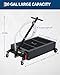 Liyaxenug 20 Gallon Low Profile Oil Drain Pan, Oil Change Pan with 12v Electric Pump, 8FT Hose & Folding Handle Rolling Oil Drain Cart Design for Cars, SUVs, Trucks, Buses, RVs, Black