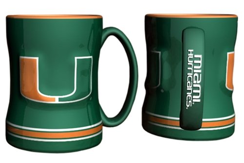 Miami Hurricanes 15 Ounce Sculpted Coffee Mug