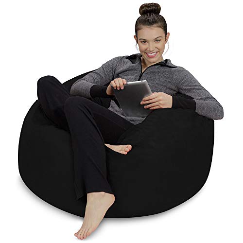 Sofa Sack - Plush, Ultra Soft Bean Bag Chair - Memory Foam Bean Bag Chair With Microsuede Cover - Stuffed Foam Filled Furniture And Accessories For Dorm Room - Black 3' #TOP3