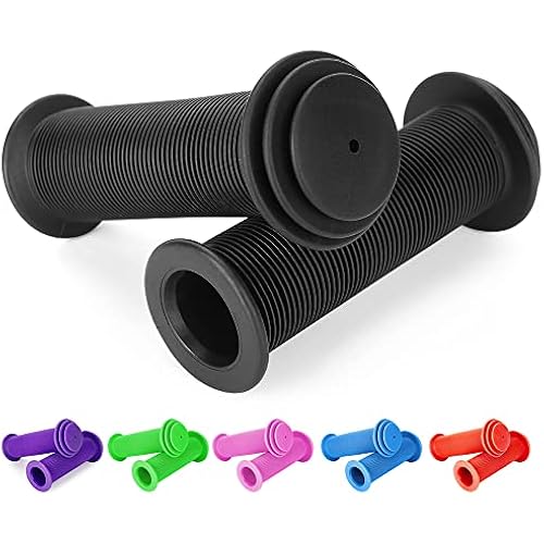 Kids Bike Grips - 105mm Bicycle Handlebar Grips With Mushroom Pattern for Bikes, Balance Bikes, and Kick Scooters