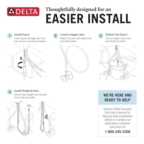 Image of Delta Faucet 9113-AR-DST Essa Single Handle Pull-Down Kitchen Faucet with Magnetic Docking, Arctic Stainless