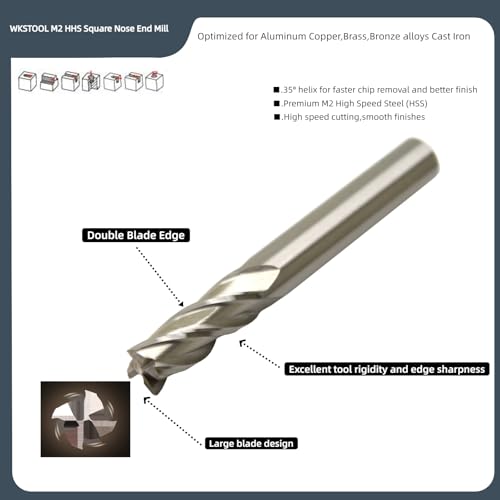 Image of 2 3 4 6 8 10 12mm 7pcs 4Flutes HSS Square Nose End Mill CNC Router Bits Metal Cutting Flat Cutter Slotting Profiling for Aluminum Copper Brass Bronze