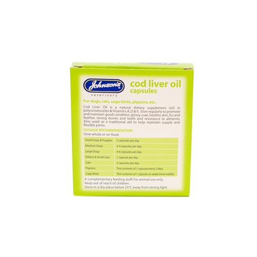 Johnsons Veterinary Products Cod Liver Capsules, 170 Capsules, White, 170 Count (Pack of 1) - Image 3