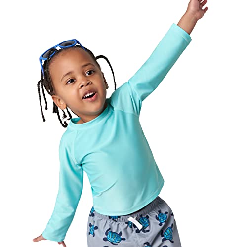 Image of Gerber Baby & Toddler Boys & Girls UPF 50+ Long Sleeve Rashguard Swim Shirt