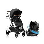 Evenflo Shyft Intuiti Travel System with Revolve180 LiteMax NXT Rotational Infant Car Seat (Black Shale)