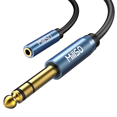 MillSO 1/4 to 3.5mm Headphone Adapter, 6.6 Feet TRS 6.35mm 1/4 Male to 3.5mm 1/8 Female Stereo Jack Audio Adapter for Amplifiers, Guitar Amp, Keyboard Piano, Home Theater, Headphones by MillSO - Used condition - US$8.55