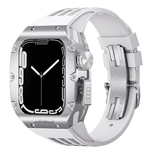 EKSIL `^vP[X + Xgbv Mod LbgA Apple Watch 6 5 4 SE 44MM Ct[o[ohAiWatch V[Y 8 7 45mm p (Color : H, Size : 44mm)
