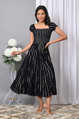 Image of IQRAAR Dress for Women Printed Midi Dress