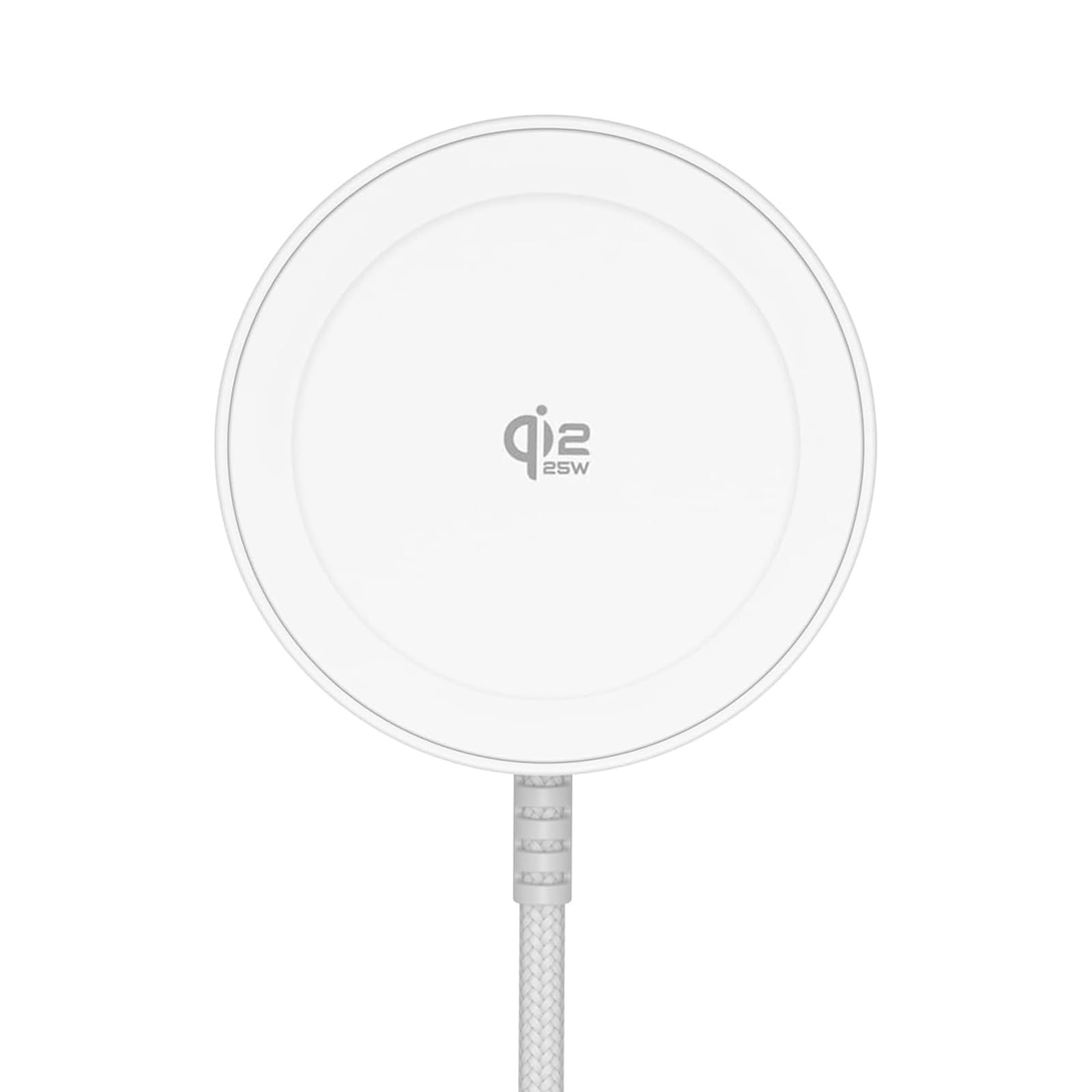 Magnetic Wireless Charger, 25W 5ft Qi2 Fast Charging Pad Compatible With MagSafe for iPhone Air/17e/17/16/15/14/13/12, AirPods 4/3/2/Pro, Pixel 10 Series & More(No Adapter)-White