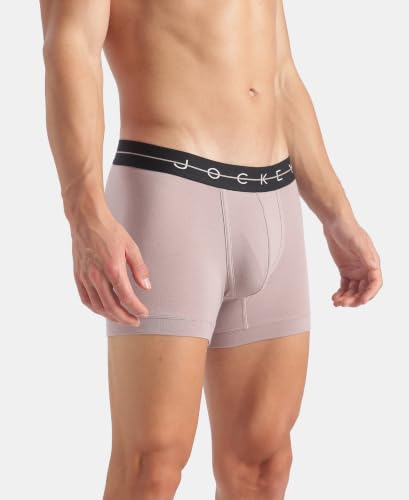 Image of Jockey NY16 Men Super Combed Cotton Elastane Stretch Solid Trunk with Ultrasoft Waistband (Pack of 2)
