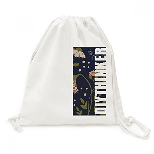 Toile Drawstring Backpack avec motif Rose Sauvage pour voyage
