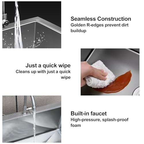 Evite salpicaduras con este cubo de fregona comercial profundo de acero 304 3