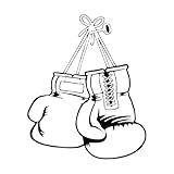 Vinilo decorativo para pared con diseño de guantes de boxeo, tamaño extragrande: 67x81 cm