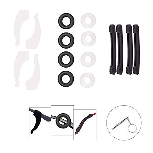 POTALL Silicone Eyeglasses Temple Tips Sleeve Retainer, Anti-Slip Round Comfort Glasses Retainers for Spectacle, Glasses Ear Grip, Eyeglass Sleeves, Glasses Ear Cushion, Eyeglass Retainers (8 Pairs)