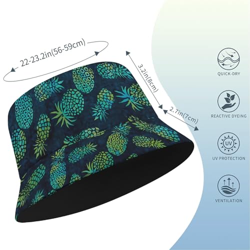 Image of Cool Bucket Hat Beach Sun Hat Beach Fishing Hat for Men Women Teens, Reversible Double-Side-Wear
