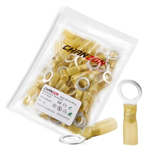 Chanzon M10 �M���k�����O�[�q 3/8 �C���` 50 �� UL �F�� 12-10AWG �Q�[�W �A�C���b�g ���C�� �R�l�N�^ �h�� �}�����O���[�h�ڒ��ܗ��n�t�� �C�G���[ �d�C�����R�l�N�^ �{�[�g �g���b�N �X�e���I �ԗp