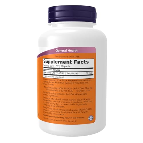 Coenzima Q10 60mg 180 Capsulas vegetais - Now Foods