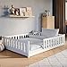 Kids Collective Montessori Letto a terra per bambini 140 x 200 cm con protezione anticaduta e rete a doghe Bianco Altre misure 80 x 160 cm 90 x 200 cm 120 x 200 cm