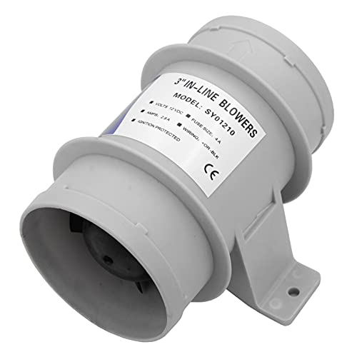 Inline Blower，3 Inch Bilge Blower 12V 4A Marine Bilge Blower 120Cfm Air Blower Boat Cool Fan Marine Ventilation #TOP2