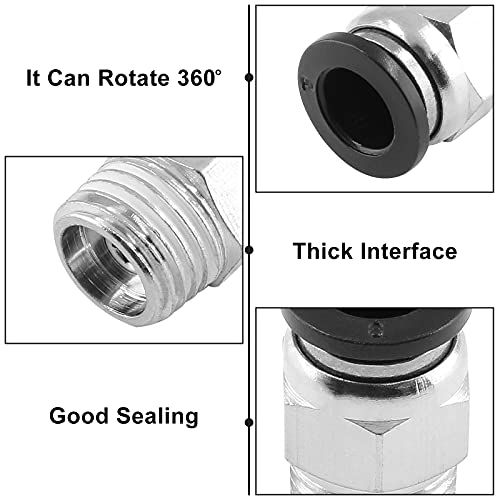 Qjaiune GB1070643 10Pcs Male Straight Push To Connect Fittings 8Mm Tube Od X 1/4 Inch Npt Thread thumb #2