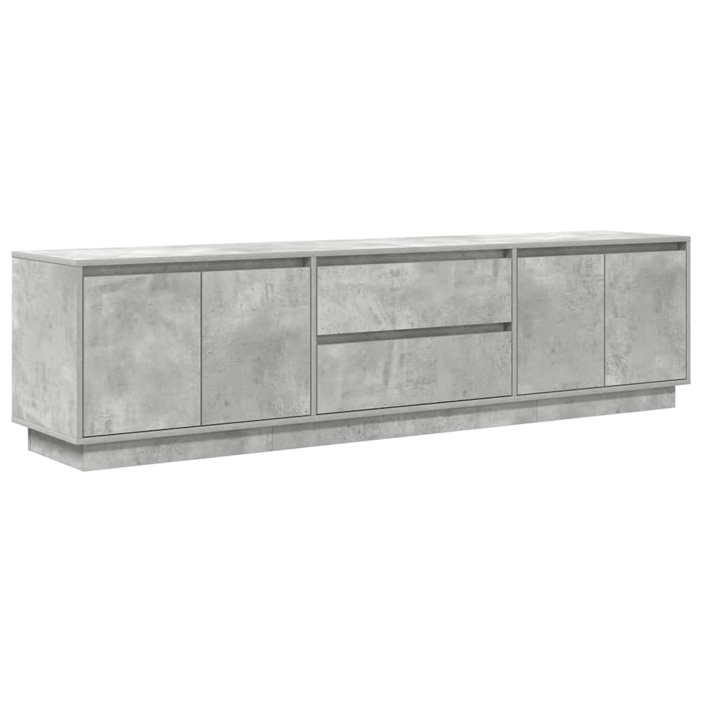 vidaXL TV Cabinet with LED Lights Concrete Grey 193.5x41x50 cm, TV stand, TV sideboard, hifi cabinet, TV bench, TV stand cabinet, media cabinet