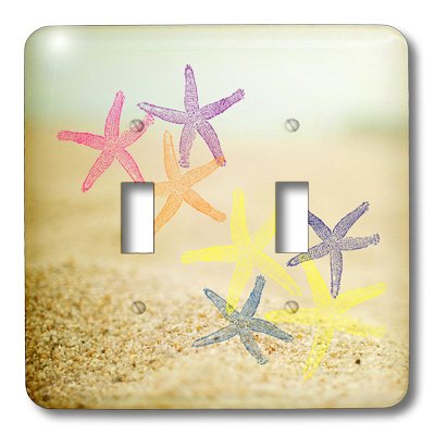Housse pour interrupteur de plage 3dRose lsp_109045_2 plaque murale déco étoiles mer pastel