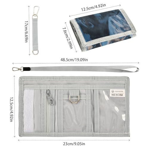 Snow Wolf Cubs Blue Kids Wallet for Boys Girls Trifold Sport Outdoor Wallets for Children Teen Youth Wallet with Zippered Coin Pockets Card Holders Novelty Wallets with Magic Sticker3