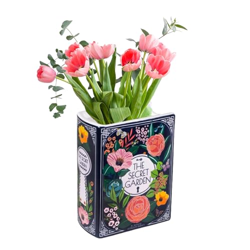 Small Book Shaped Decorative Vase, Ceramic Book Vase for Flowers, Unique Book Flower Vase Modern Decorative Vase for Home Office Bookshelf Living Room Bedroom Decor