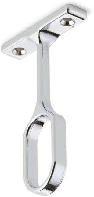 OVAL WARDROBE RAIL CENTRE SUPPORT BRACKET CHROME (SUKI)