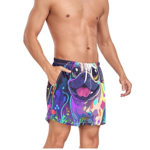 Bañador de secado rápido para hombre que evita rozaduras con diseño elegante de perro 5