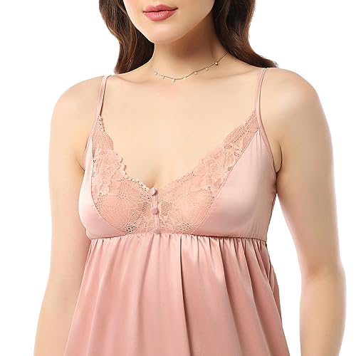 Image of Amante Lace V-Neck Sleeveless Full Length Chemise