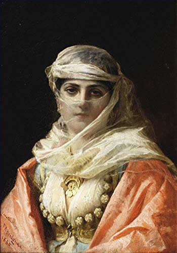 Peinture JEUNE FEMME DE CONSTANTINOPLE Bridgman, l'art orientaliste chez vous