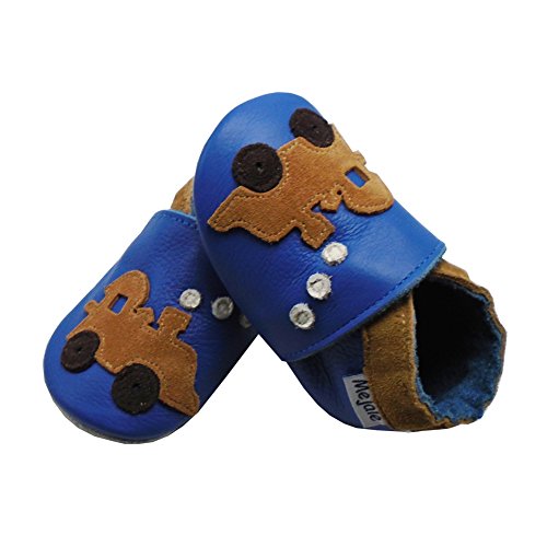 image for Mejale Baby Shoes Soft Sole Leather Crawling Moccasins Cartoon Train I
