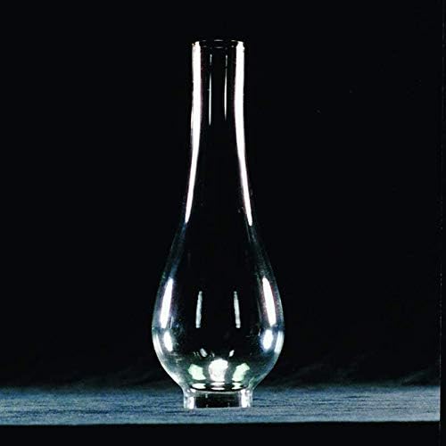 Clear Glass Lamp Chimney, Replacement Hurricane Globe Measures 1 5/8 Inch Diameter Base x 8 1/2 Inches High for Oil or Kerosene Lanterns