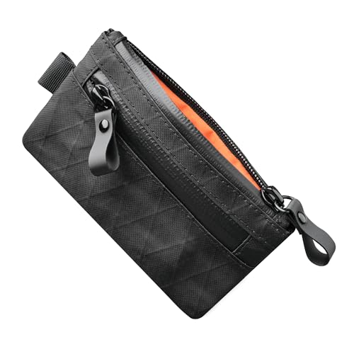 ALPAKA Zip Pouch Black X-Pac- RFID-Blocking Small Cash and Card Zip Wallet with Carbon Neutral, Weatherproof Fabrics, YKK Zipper, EDC Pouch for Men Travel