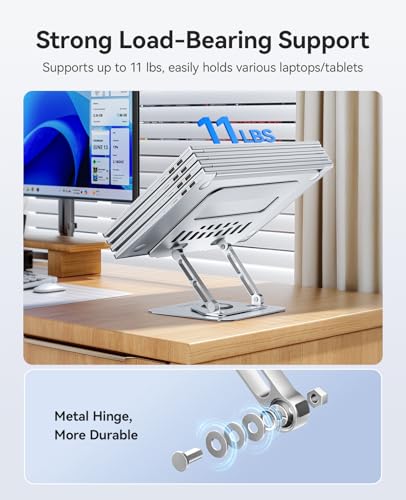 ORICO Adjustable Laptop Stand for Desk, 360° Rotating Base, ST12-Silver - image 7