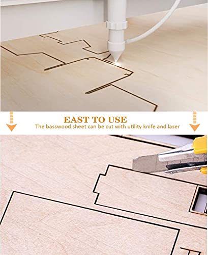 Unfinished Wood Pieces,25Pcs Basswood Sheets 1/16,Thin Plywood Wood Sheets For Crafts,Perfect For Diy Projects, Painting, Drawing, Laser, Wood Engraving, Wood Burning And Cnc Cutting(150X100X1.5Mm) #TOP3